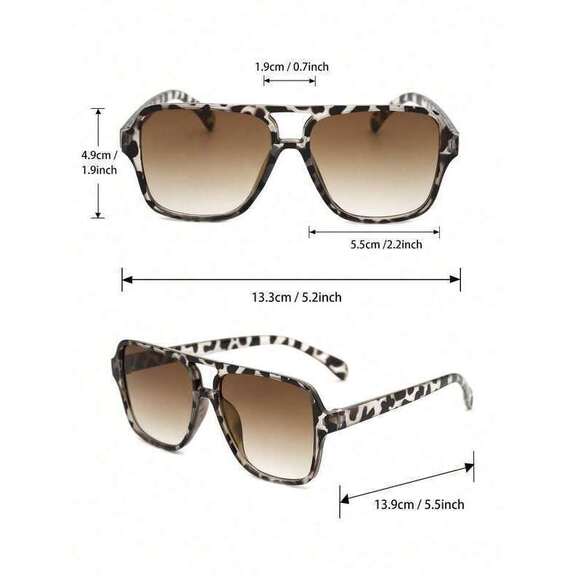 /2-3 Pairs Korean Style Leopard Print Aviator Glasses- Suitable Fo main image 7